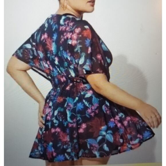 TORRID Women's Multicolor Floral Smock Waist Swim Coverup Dress Size Plus 3/3X. - Picture 2 of 10